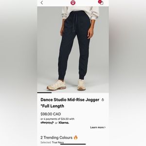 Lululemon Dance Studio Jogger